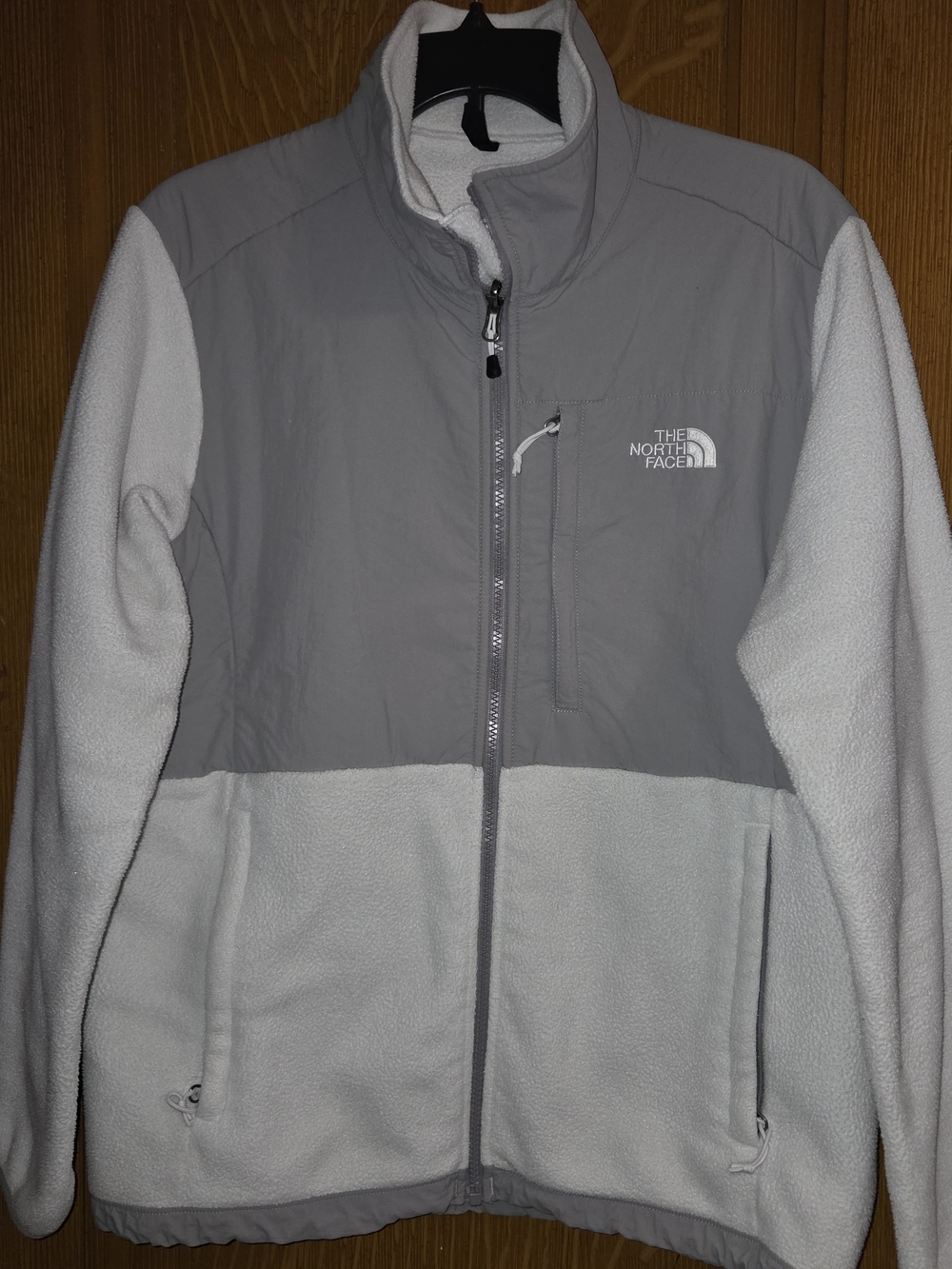 The North Face Women’s Grey and White Fleece Jacket